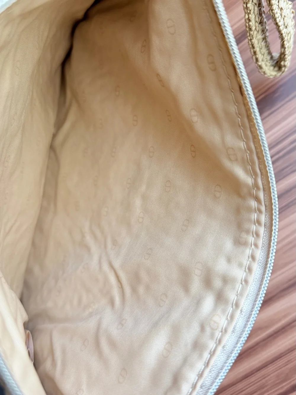 Dior Beauty GWP Beige Woven Wristlet Pouch